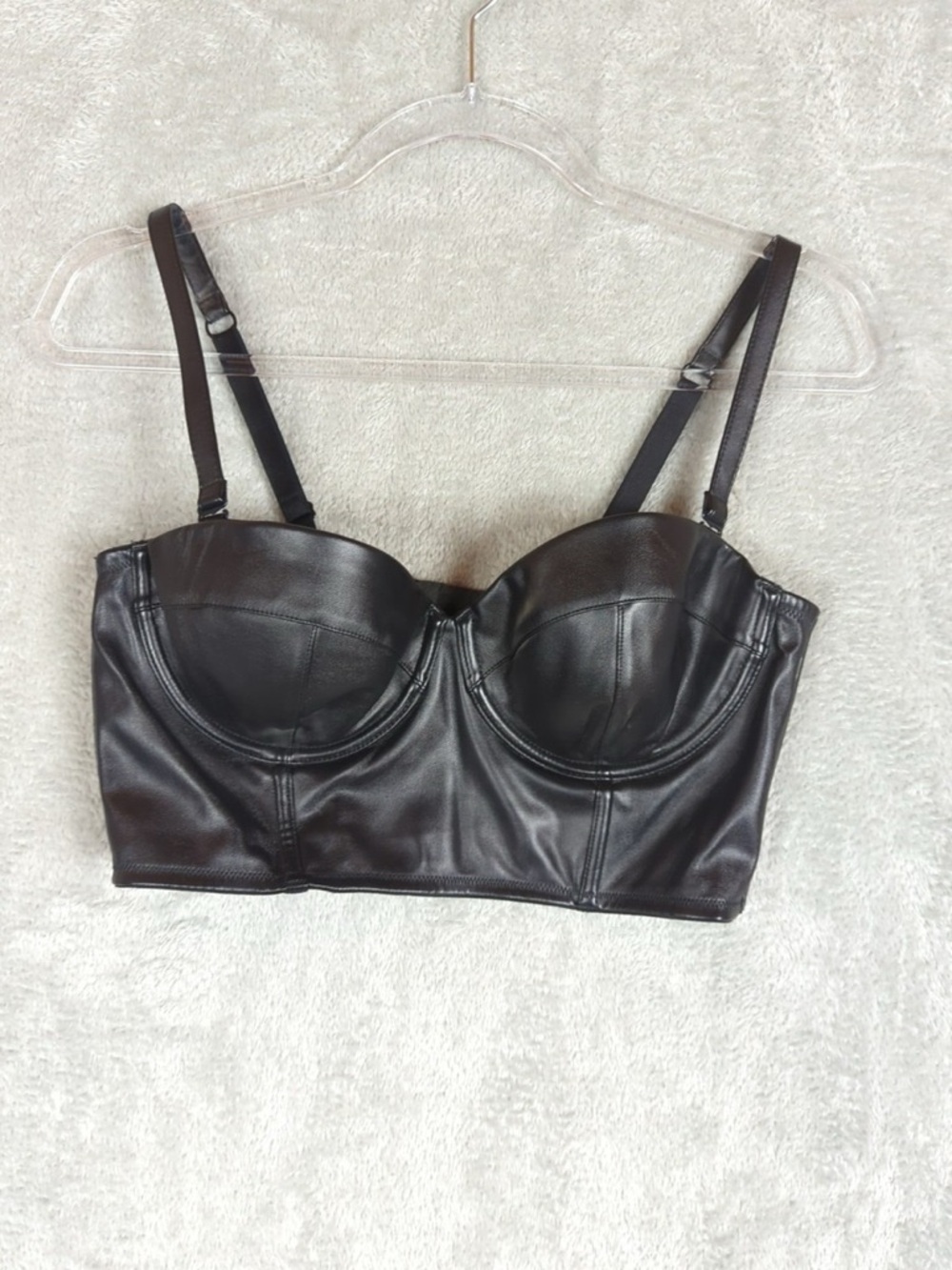 Victoria’s Secret very sexy Faux Leather Black balconette bra